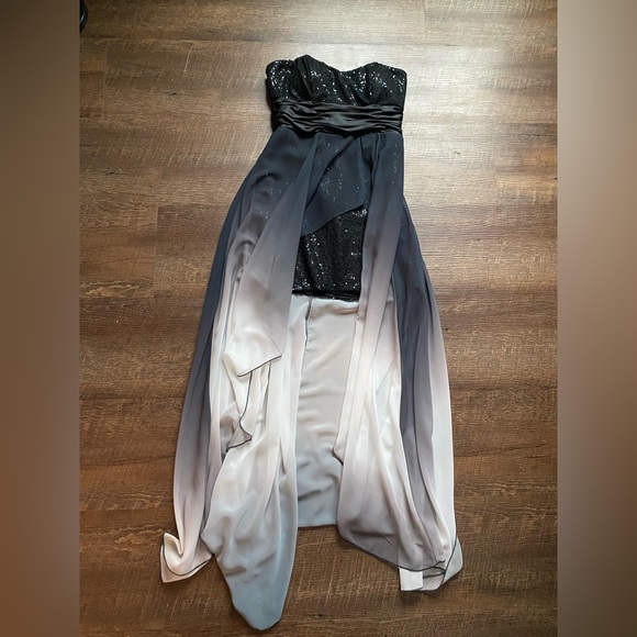SPEECHLESS black white ombré high low dress prom formal hoco sz 7 juniors EUC - Picture 13 of 16